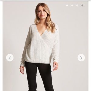 Surplice Purl Knit Sweater
